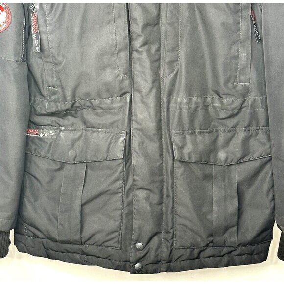 Canada Weather Gear Super Triple Goose Mens Parka Faux Fur Hooded Black Sz Large - Picture 4 of 14